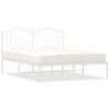 Vidaxl Estructura De Cama De Metal Con Cabecero Blanca 140x190 Cm