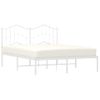 Vidaxl Estructura De Cama De Metal Con Cabecero Blanca 140x190 Cm