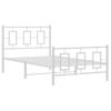 Vidaxl Estructura Cama Metal Con Cabecero Y Pie Cama Blanca 100x200 Cm