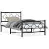 Vidaxl Estructura De Cama Con Cabecero Y Estribo Metal Negro 100x200cm