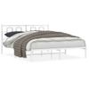 Vidaxl Estructura De Cama De Metal Con Cabecero Blanca 150x200 Cm