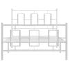 Vidaxl Estructura Cama Metal Cabecero Y Estribo Blanca 100x190 Cm