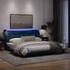 Vidaxl Estructura De Cama Con Luces Led Tela Azul 180x200 Cm