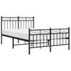 Vidaxl Estructura De Cama Cabecero Y Estribo Metal Negro 120x200 Cm