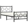 Vidaxl Estructura De Cama Con Cabecero Y Estribo Metal Negro 90x200 Cm