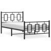 Vidaxl Estructura De Cama Con Cabecero Y Estribo Metal Negro 100x190cm