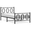 Vidaxl Estructura De Cama Con Cabecero Y Estribo Metal Negro 100x200cm