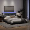 Vidaxl Estructura De Cama Con Luces Led Tela Gris Claro 160x200 Cm