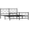 Vidaxl Estructura De Cama Cabecero Y Estribo Metal Negro 160x200 Cm