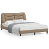 Vidaxl Estructura De Cama Cabecero Cuero Sintético Capuchino 140x200cm Marrón