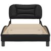 Vidaxl Estructura De Cama Con Cabecero Cuero Sintético Negro 90x190 Cm