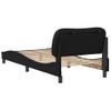 Vidaxl Estructura De Cama Con Cabecero Cuero Sintético Negro 90x190 Cm