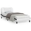 Vidaxl Estructura De Cama Con Cabecero Cuero Sintético Blanco Y Negro