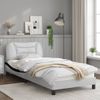 Vidaxl Estructura De Cama Con Cabecero Cuero Sintético Blanco Y Negro