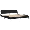 Vidaxl Estructura De Cama Con Cabecero Cuero Sintético Negro 200x200cm