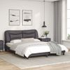 Vidaxl Estructura De Cama Con Cabecero Cuero Sintético Gris 160x200cm