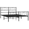 Vidaxl Estructura De Cama Cabecero Y Pie De Cama Metal Negro 150x200cm