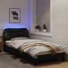 Vidaxl Estructura De Cama Con Luces Led Tela Negro 90x190 Cm