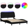 Vidaxl Estructura De Cama Con Luces Led Tela Negro 140x190 Cm