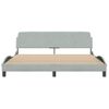 Vidaxl Estructura De Cama Con Cabecero Terciopelo Gris Claro 180x200cm