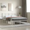 Vidaxl Estructura De Cama De Metal Con Cabecero Blanca 135x190 Cm