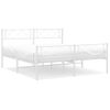 Vidaxl Estructura Cama Metal Con Cabecero Y Estribo Blanco 135x190 Cm