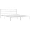 Vidaxl Estructura De Cama De Metal Con Cabecero Blanco 183x213 Cm