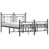 Vidaxl Estructura De Cama Cabecero Y Estribo Metal Negro 140x190 Cm