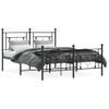 Vidaxl Estructura De Cama Cabecero Y Estribo Metal Negro 140x190 Cm