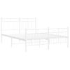 Vidaxl Estructura Cama Metal Cabecero Y Estribo Blanco 140x190 Cm