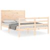 Vidaxl Estructura De Cama De Matrimonio Con Cabecero Madera Maciza Marrón