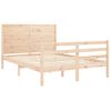 Vidaxl Estructura De Cama De Matrimonio Con Cabecero Madera Maciza Marrón