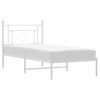 Vidaxl Estructura De Cama De Metal Con Cabecero Blanco 100x200 Cm