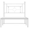 Vidaxl Estructura De Cama De Metal Con Cabecero Blanco 100x200 Cm