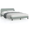 Vidaxl Estructura De Cama Con Cabecero Terciopelo Gris Claro 120x200cm