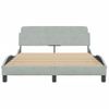 Vidaxl Estructura De Cama Con Cabecero Terciopelo Gris Claro 120x200cm