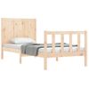 Vidaxl Estructura De Cama Individual Con Cabecero Madera Maciza Marrón