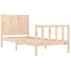 Vidaxl Estructura De Cama Individual Con Cabecero Madera Maciza Marrón