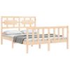 Vidaxl Estructura De Cama De Matrimonio Con Cabecero Madera Maciza Marrón