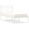 Vidaxl Estructura De Cama De Metal Con Cabecero Blanco 75x190 Cm