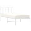 Vidaxl Estructura De Cama De Metal Con Cabecero Blanco 75x190 Cm