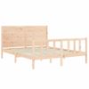 Vidaxl Estructura De Cama Con Cabecero Madera Maciza 160x200 Cm Marrón