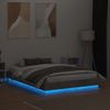 Vidaxl Estructura De Cama Con Luces Led Gris Hormigón 140x190 Cm