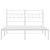 Vidaxl Estructura De Cama De Metal Con Cabecero Blanca 120x190 Cm