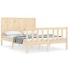 Vidaxl Estructura De Cama Con Cabecero Madera Maciza 140x200 Cm Marrón