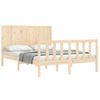 Vidaxl Estructura De Cama Con Cabecero Madera Maciza 140x200 Cm Marrón