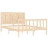 Vidaxl Estructura De Cama Con Cabecero Madera Maciza 140x200 Cm Marrón