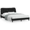 Vidaxl Estructura De Cama Con Cabecero Cuero Sintético Negro 140x190cm