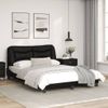 Vidaxl Estructura De Cama Con Cabecero Cuero Sintético Negro 140x190cm