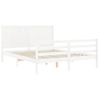 Vidaxl Estructura De Cama Con Cabecero Madera Maciza Blanco 160x200 Cm